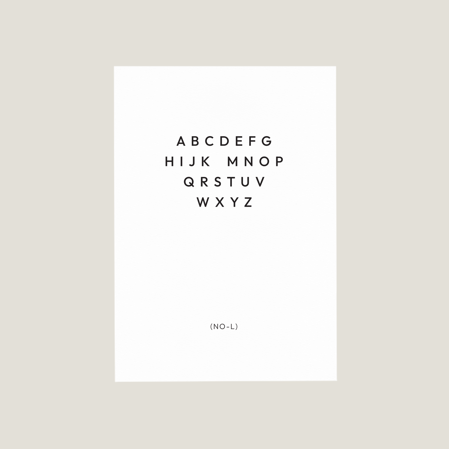 'NO-L' Card